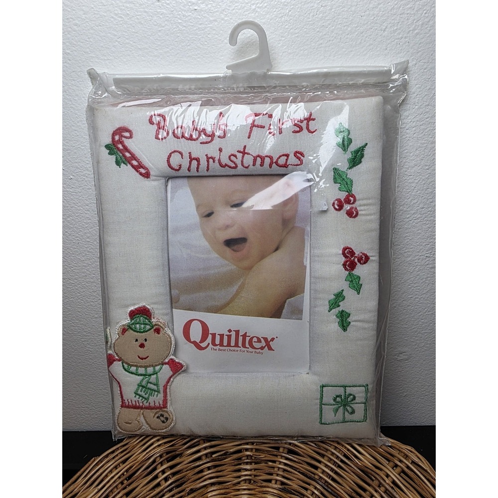 Quiltex Baby's First Christmas photo frame 4" x 6" pho